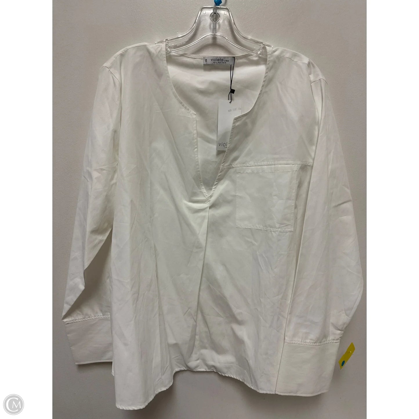 Top Long Sleeve By Mng In White, Size: 1x