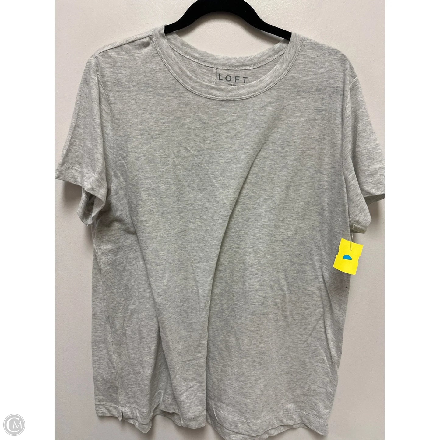 Top Short Sleeve By Loft In Grey, Size: Xl