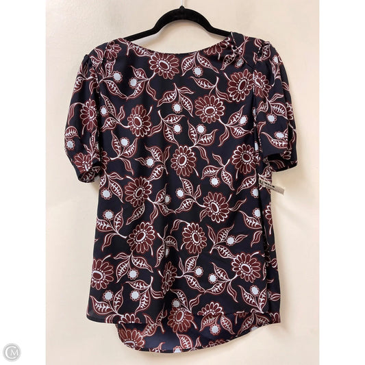 Top Short Sleeve By Ann Taylor In Blue & Red, Size: S