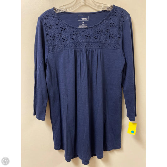 Top Long Sleeve By Sonoma In Navy, Size: S