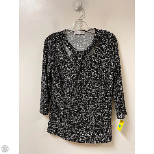 Top Long Sleeve By Kasper In Black, Size: S