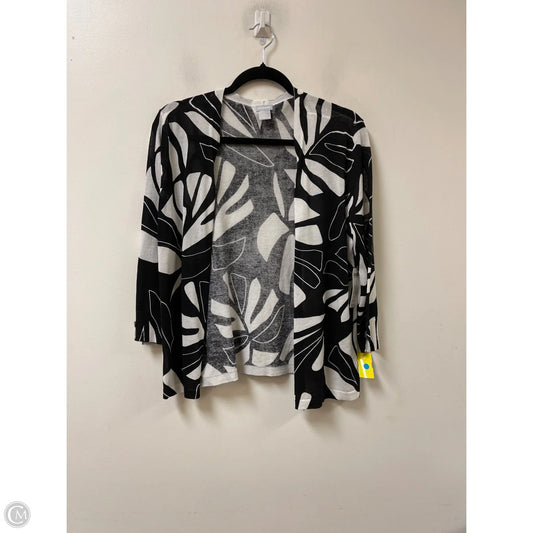 Sweater Cardigan By Chicos In Black & White, Size: S
