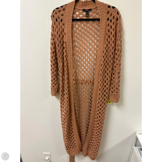 Sweater Cardigan By Forever 21 In Tan, Size: S