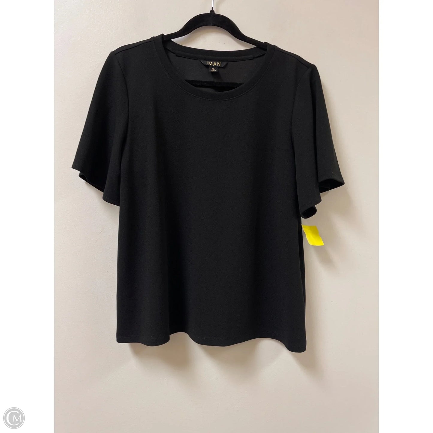 Top Short Sleeve By Iman Hsn In Black, Size: Xl