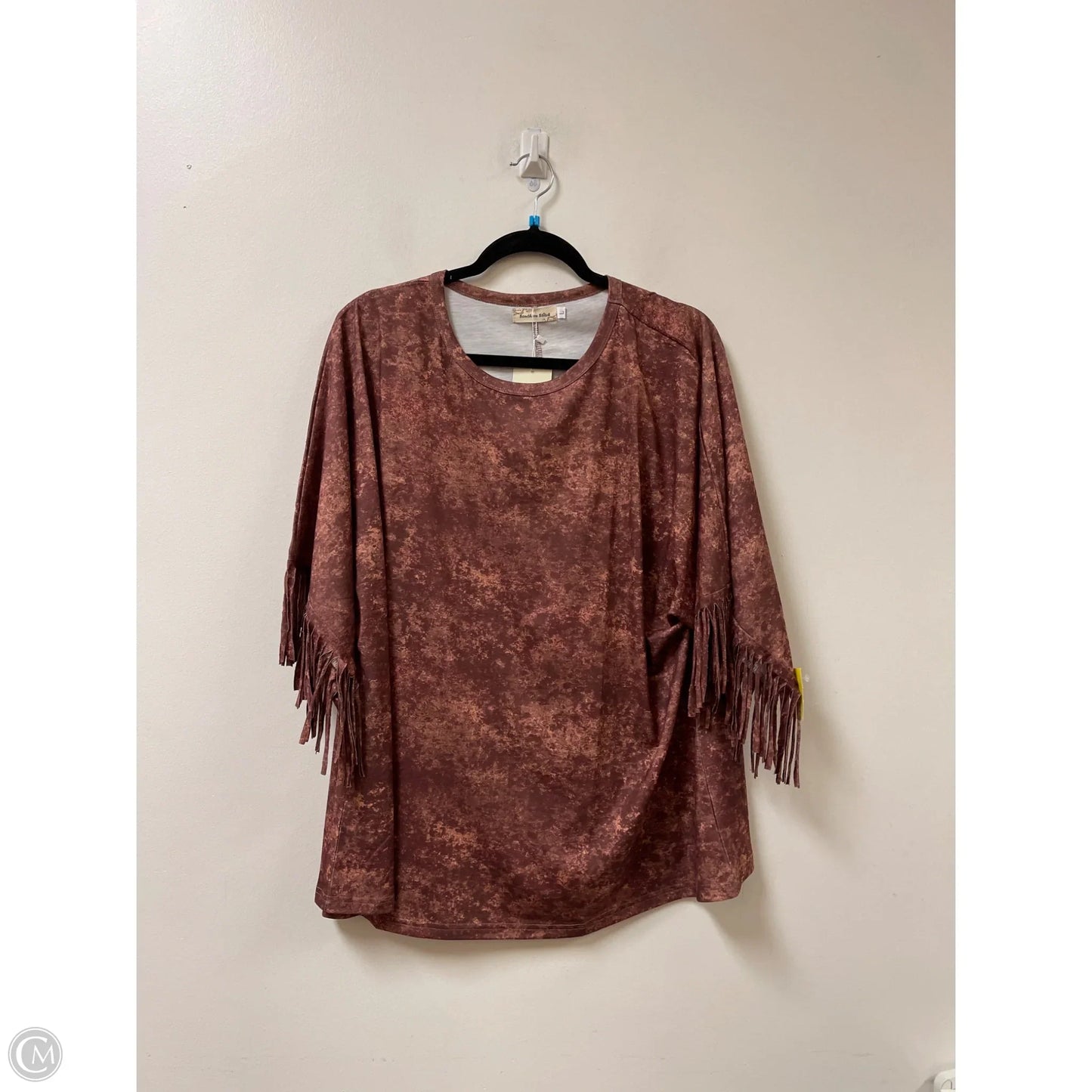 Top Short Sleeve By Southern Stitch In Brown, Size: L