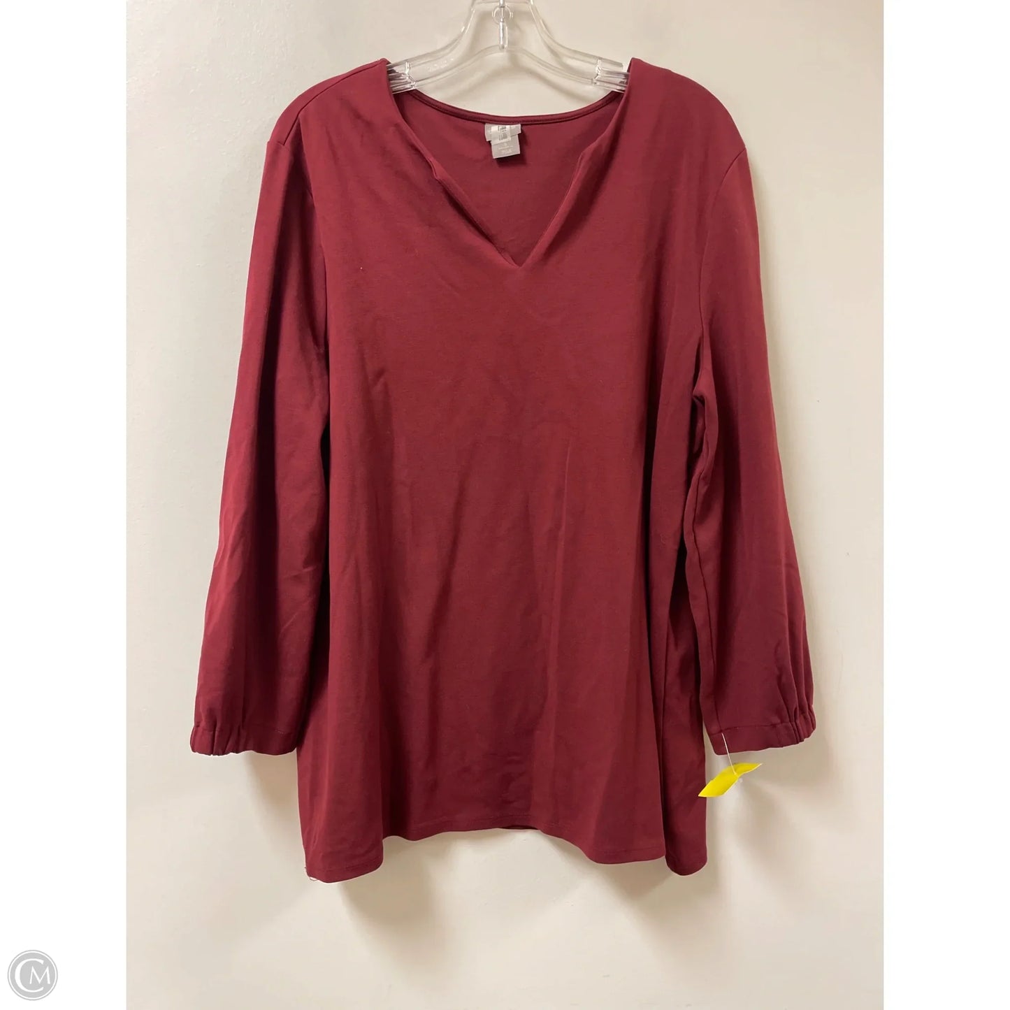 Top Long Sleeve By Chicos In Red, Size: Xl