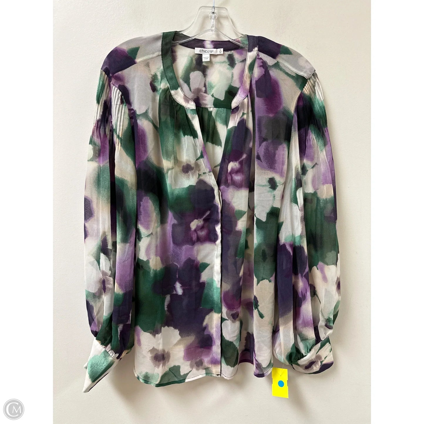 Blouse Long Sleeve By Chicos In Purple, Size: 2x