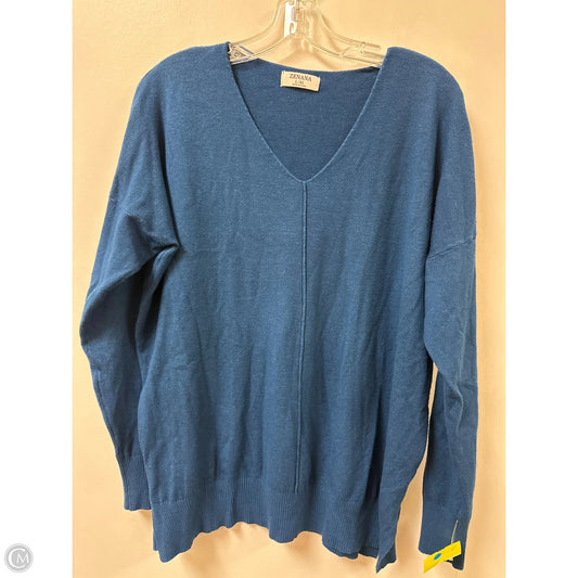 Top Long Sleeve By Zenana Outfitters In Blue, Size: Xl