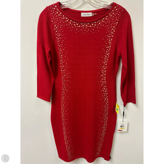 Dress Casual Midi By Calvin Klein In Red, Size: Mp