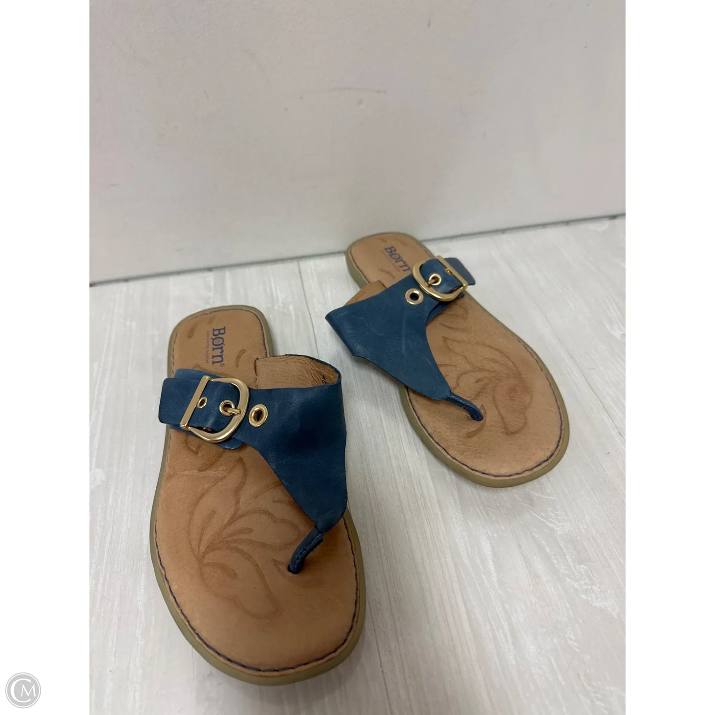 Sandals Flip Flops By Born In Navy, Size: 7