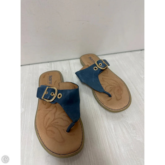 Sandals Flip Flops By Born In Navy, Size: 7