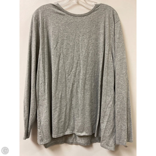 Top Long Sleeve By Pure Jill In Grey, Size: 3x