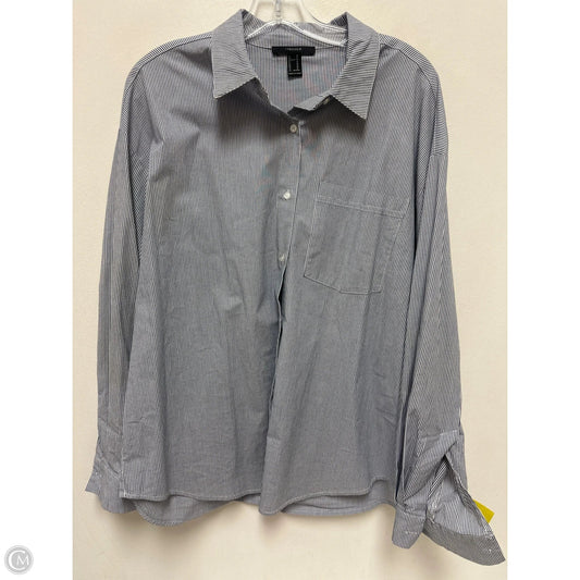 Blouse Long Sleeve By Forever 21 In Blue, Size: M