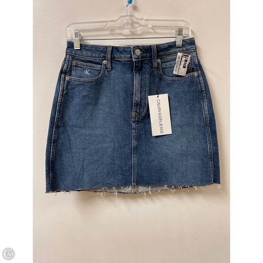 Skirt Mini & Short By Calvin Klein In Blue Denim, Size: 6