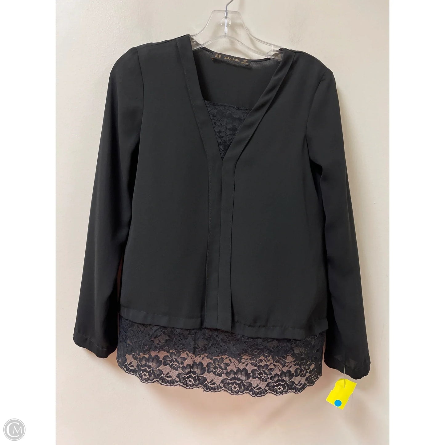 Top Long Sleeve By Zara In Black, Size: Xs