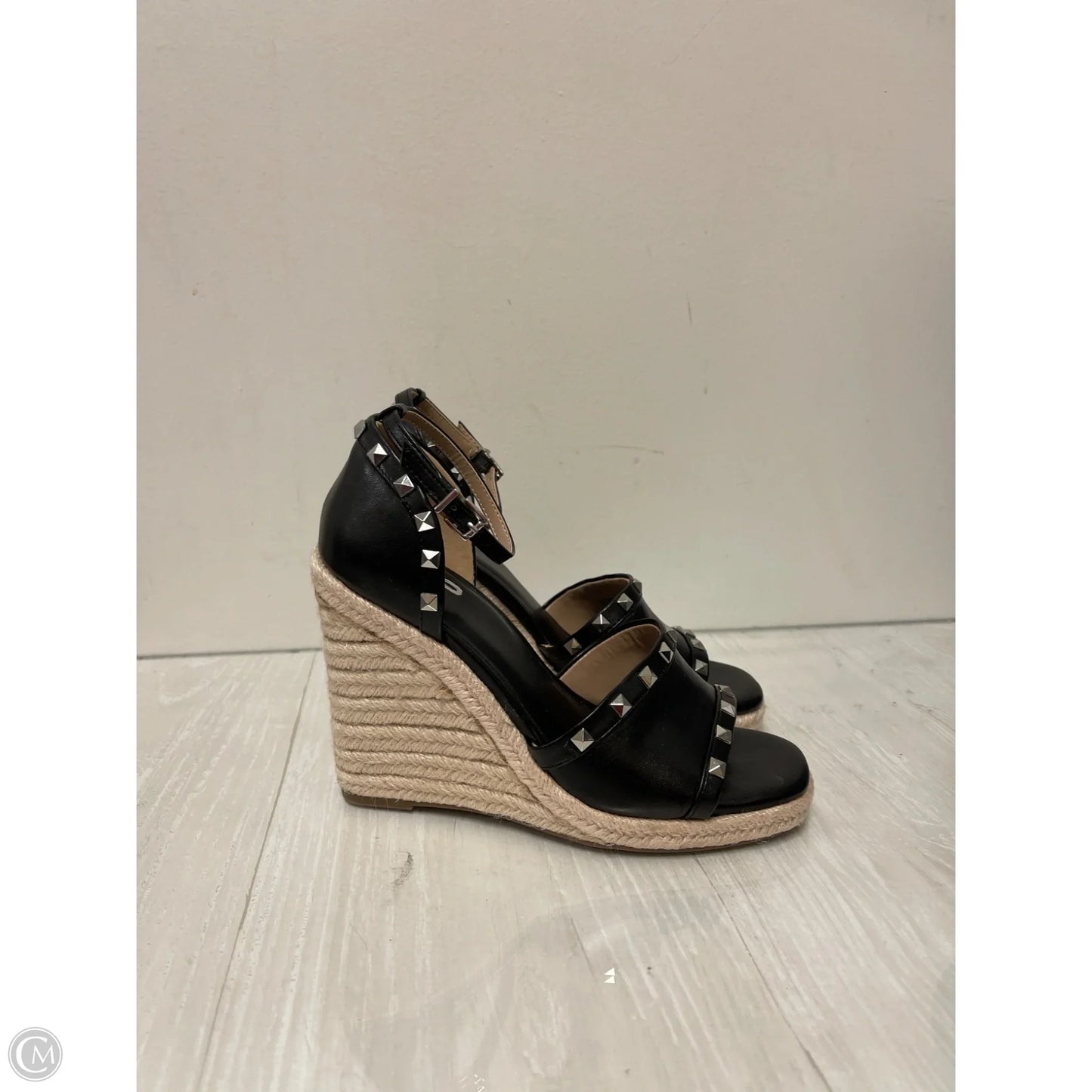 Sandals Heels Wedge By Mix No 6 In Black, Size: 7