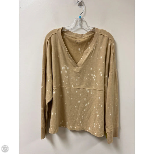 Top Long Sleeve By Wonderly In Tan, Size: 4x