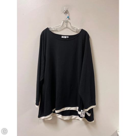 Top Long Sleeve By Kim Rogers In Black, Size: 4x