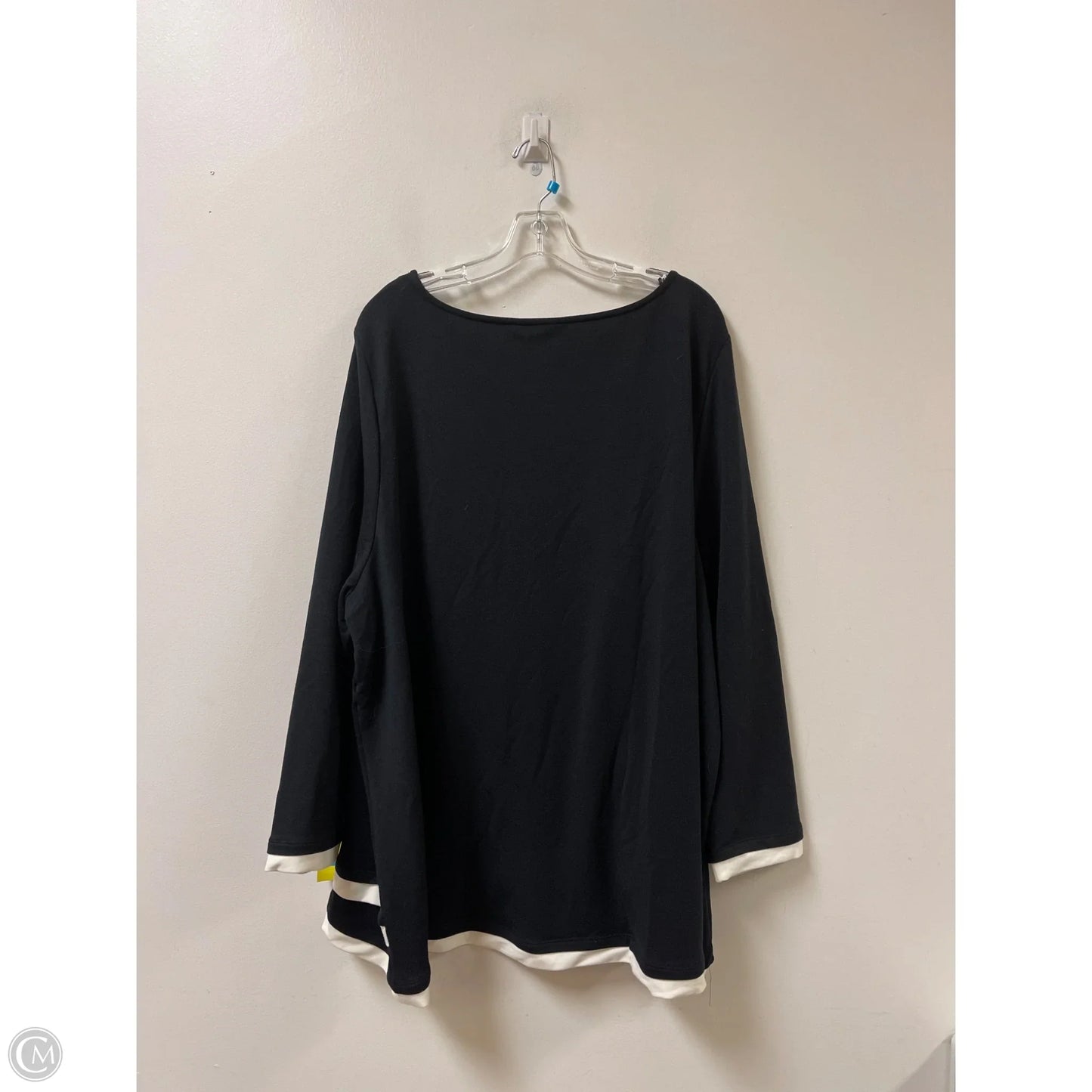 Top Long Sleeve By Kim Rogers In Black, Size: 4x