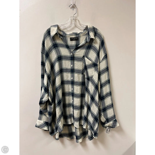 Blouse Long Sleeve By Lane Bryant In Blue & Green, Size: 4x