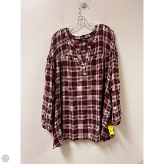Top Long Sleeve By Lane Bryant In Red, Size: 4x