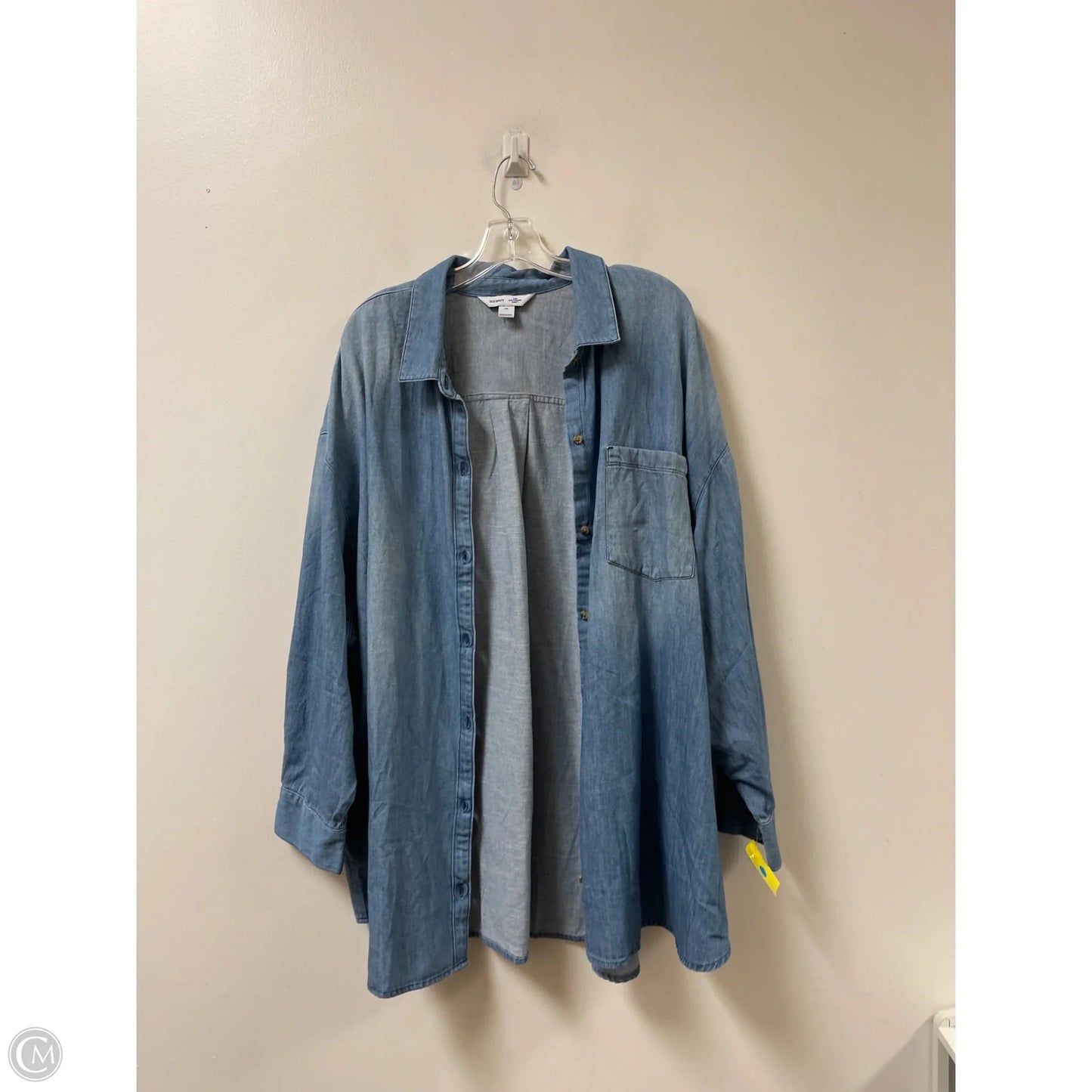 Blouse Long Sleeve By Old Navy In Blue, Size: 3x