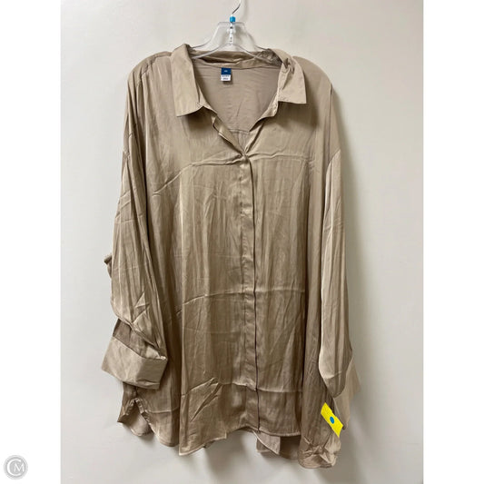 Blouse Long Sleeve By Old Navy In Gold, Size: 4x