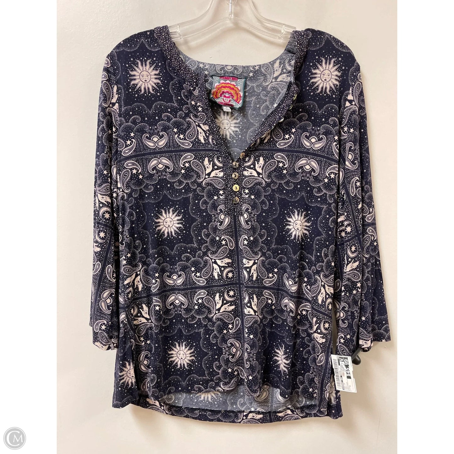 Top Long Sleeve By Johnny Was In Navy, Size: S