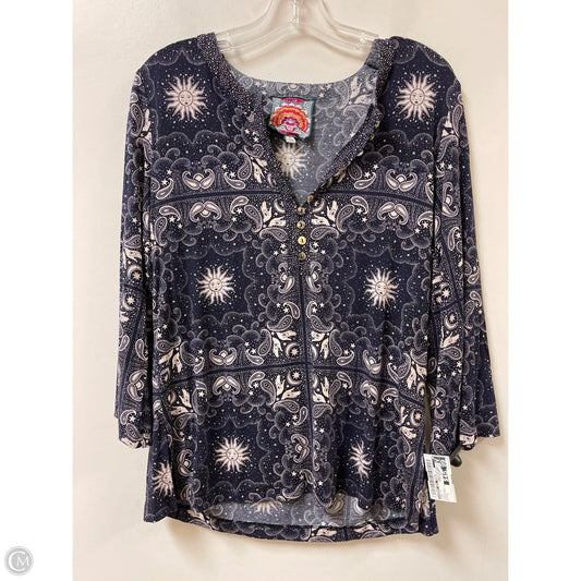 Top Long Sleeve By Johnny Was In Navy, Size: S