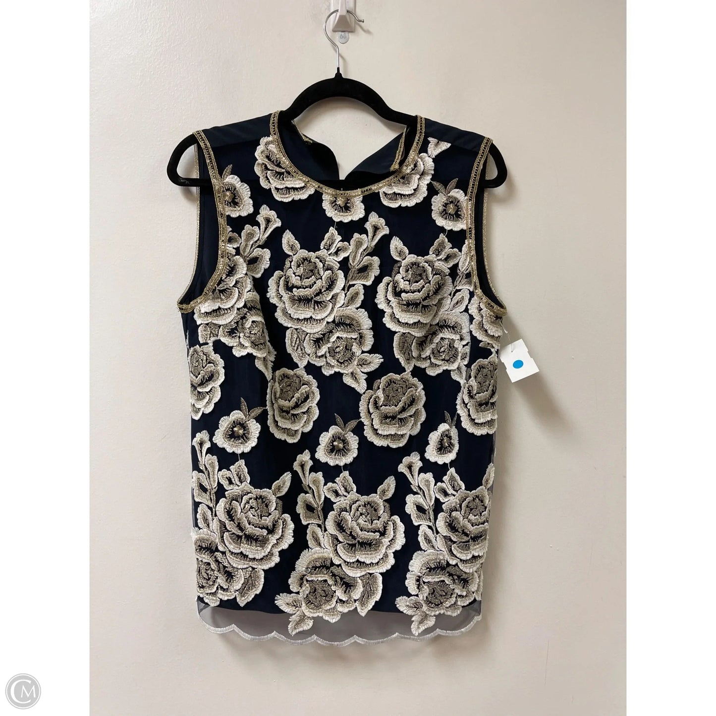 Top Sleeveless By T Tahari In Navy, Size: M
