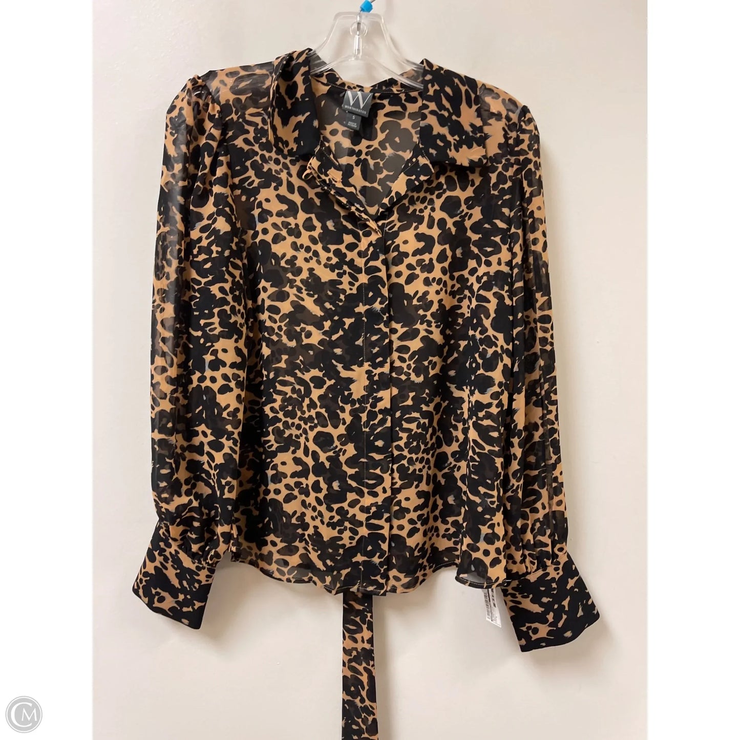 Blouse Long Sleeve By Worthington In Animal Print, Size: S