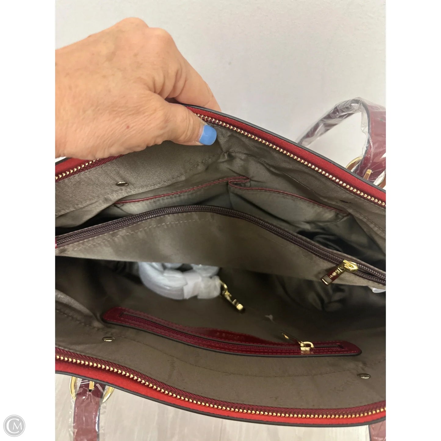 Handbag Leather By Clothes Mentor, Size: Large