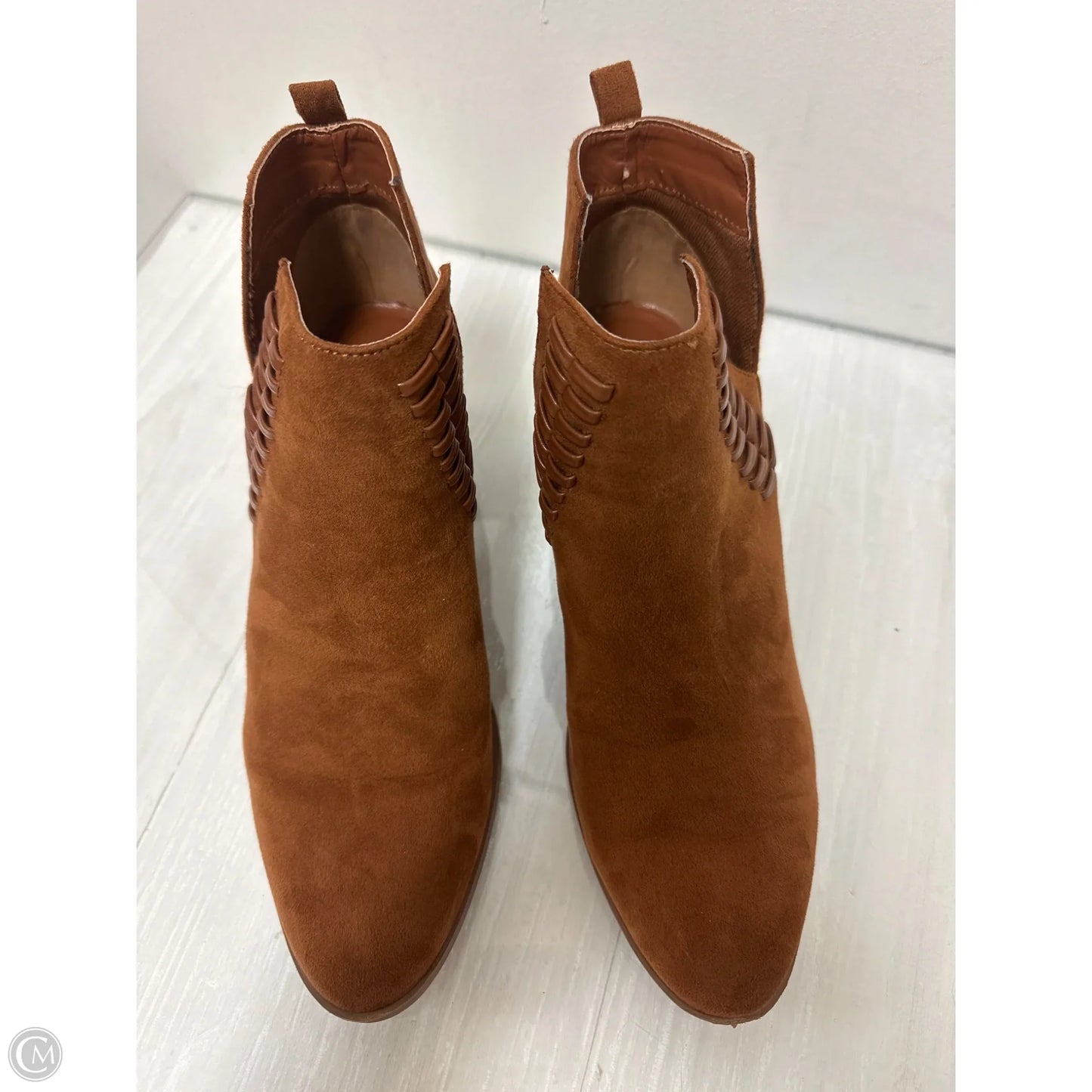 Boots Ankle Heels By Qupid In Brown, Size: 7