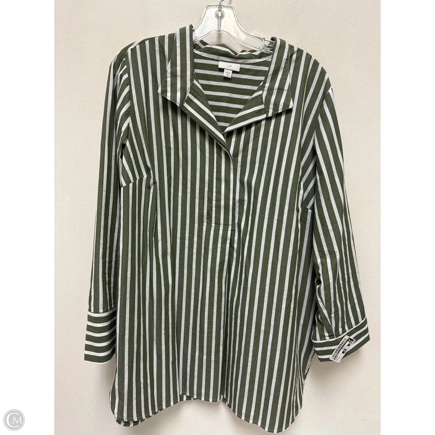 Blouse Long Sleeve By J. Jill In Green, Size: Xl