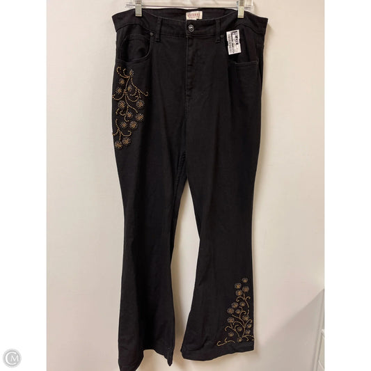 Jeans Wide Leg By Shyanne In Black, Size: 16