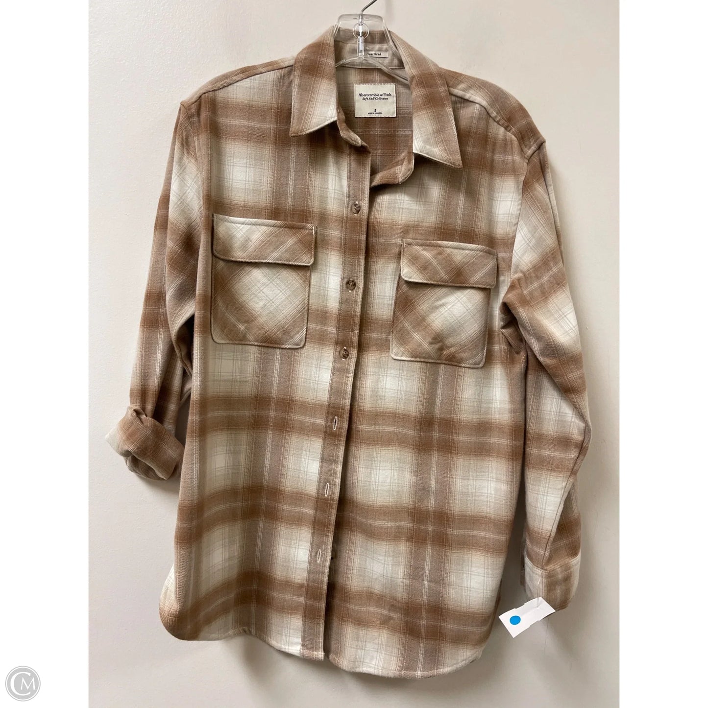 Blouse Long Sleeve By Abercrombie And Fitch In Bronze, Size: S