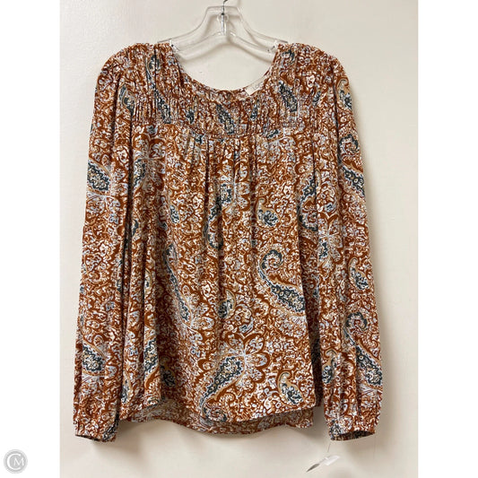 Top Long Sleeve By Loft In Brown, Size: M