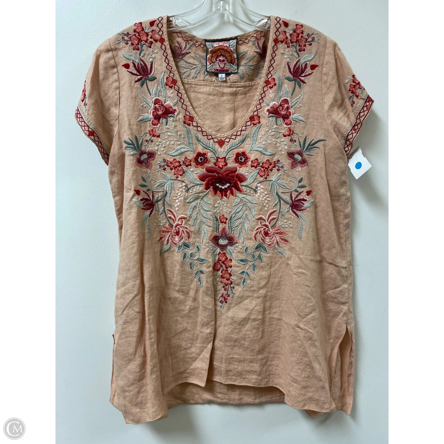 Tunic Short Sleeve By Johnny Was In Pink, Size: S