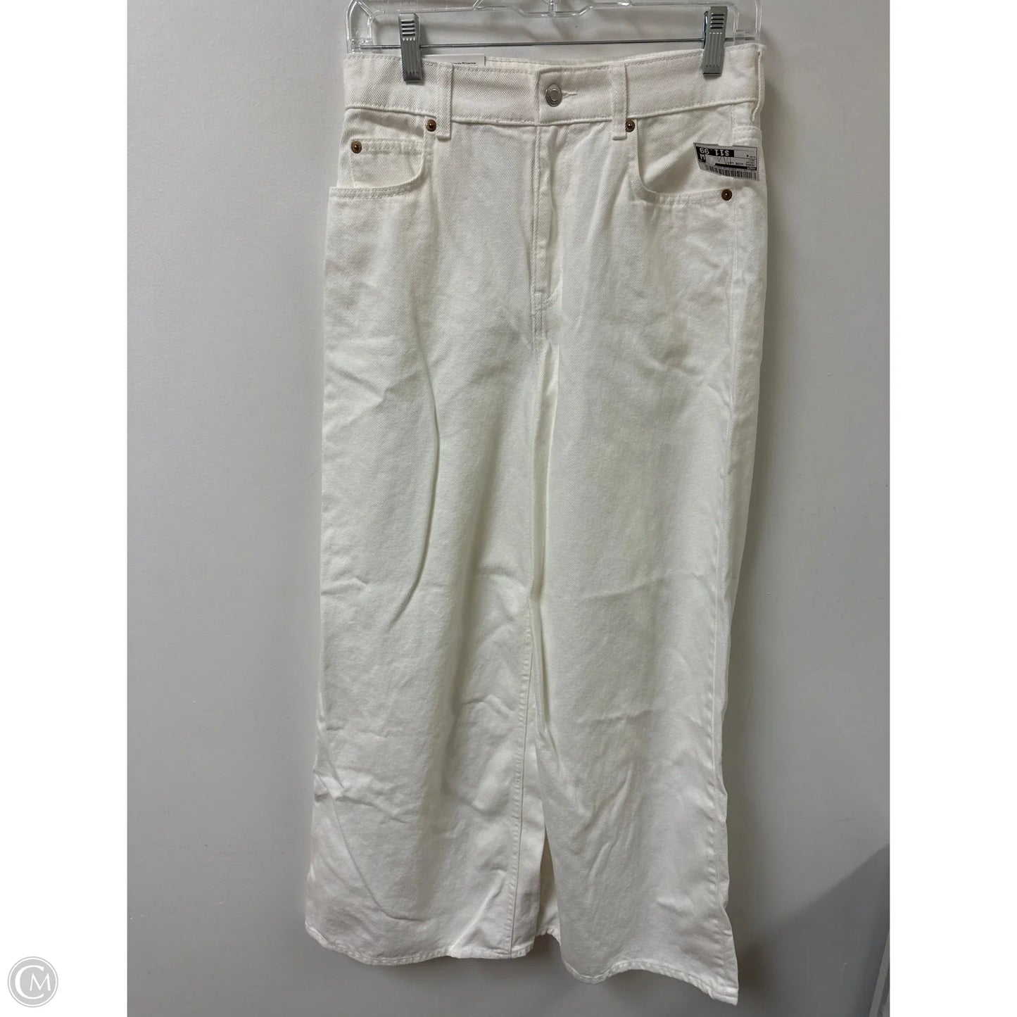 Jeans Wide Leg By H&m In Cream, Size: 4