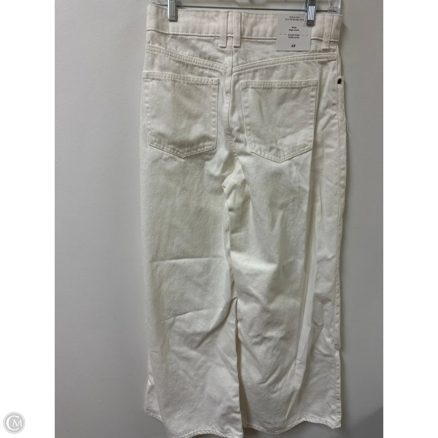 Jeans Wide Leg By H&m In Cream, Size: 4