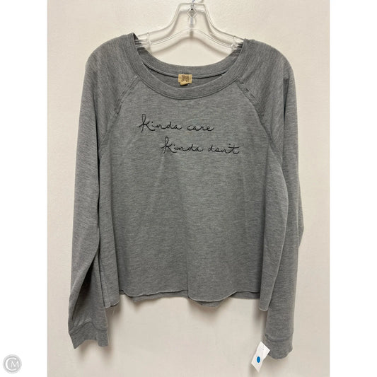Top Long Sleeve By True Craft In Grey, Size: Xl