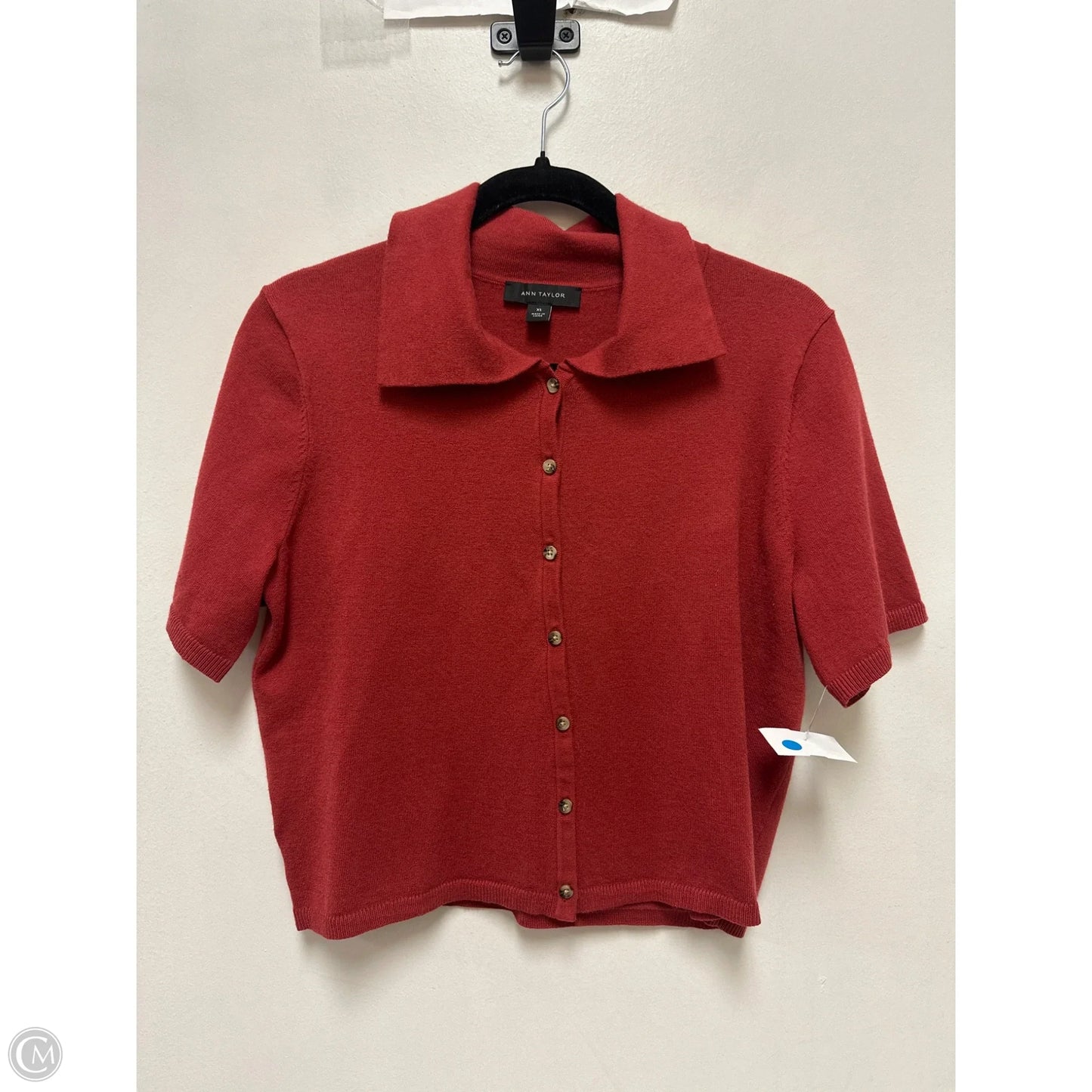 Blouse Short Sleeve By Ann Taylor In Red, Size: Xs