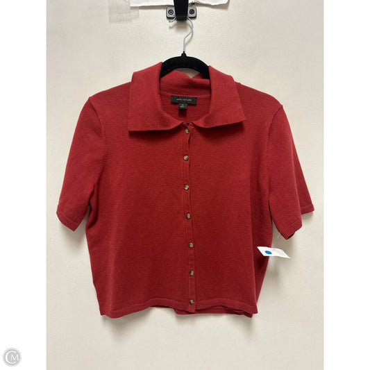 Blouse Short Sleeve By Ann Taylor In Red, Size: Xs