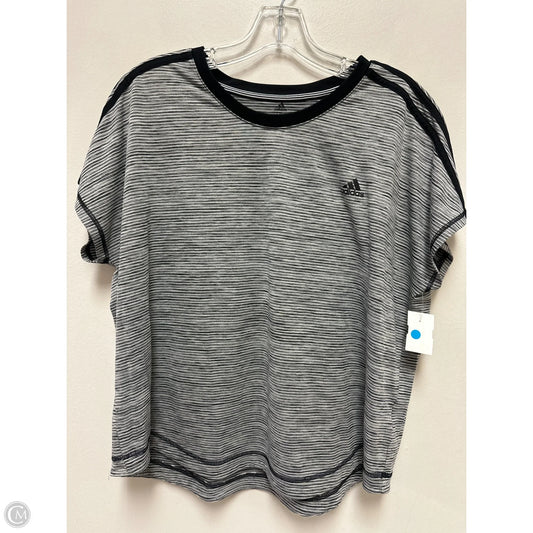Athletic Top Short Sleeve By Adidas In Grey, Size: Xl