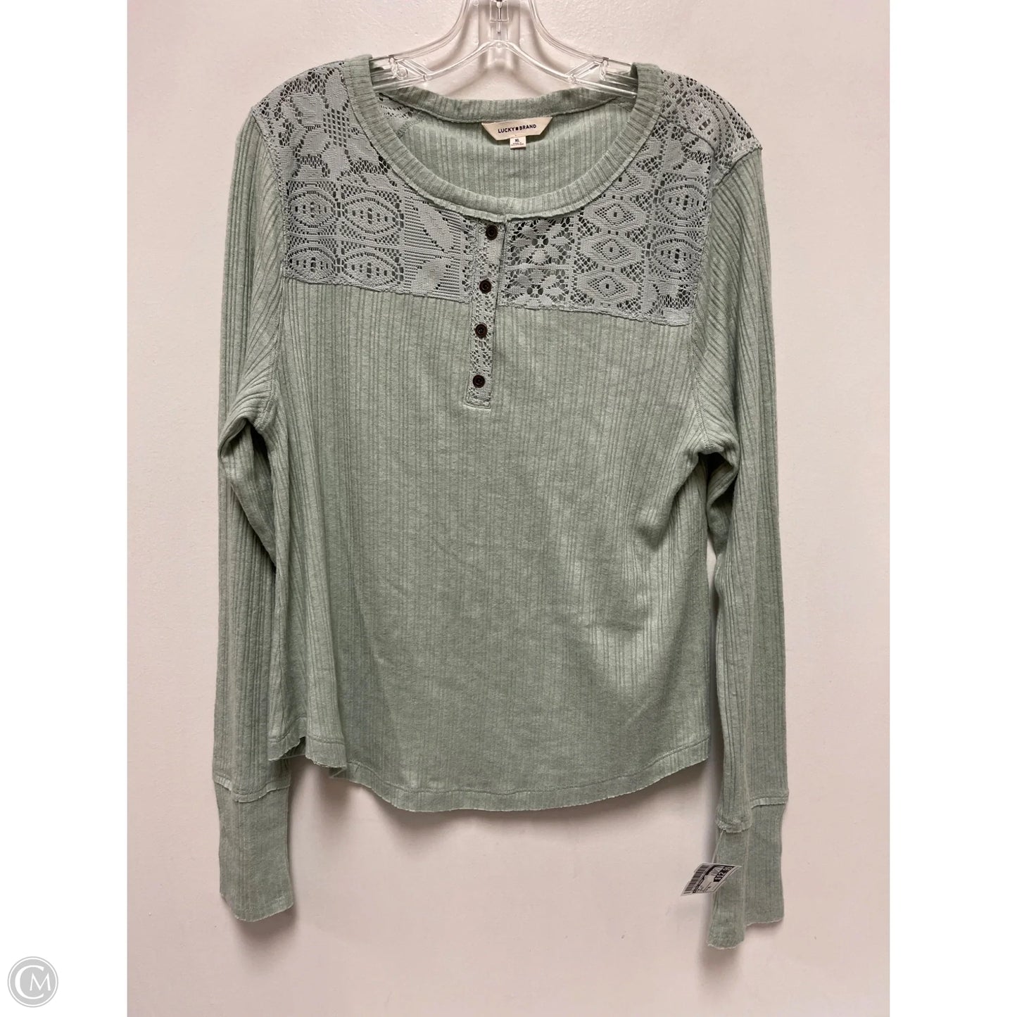 Top Long Sleeve By Lucky Brand In Green, Size: Xl