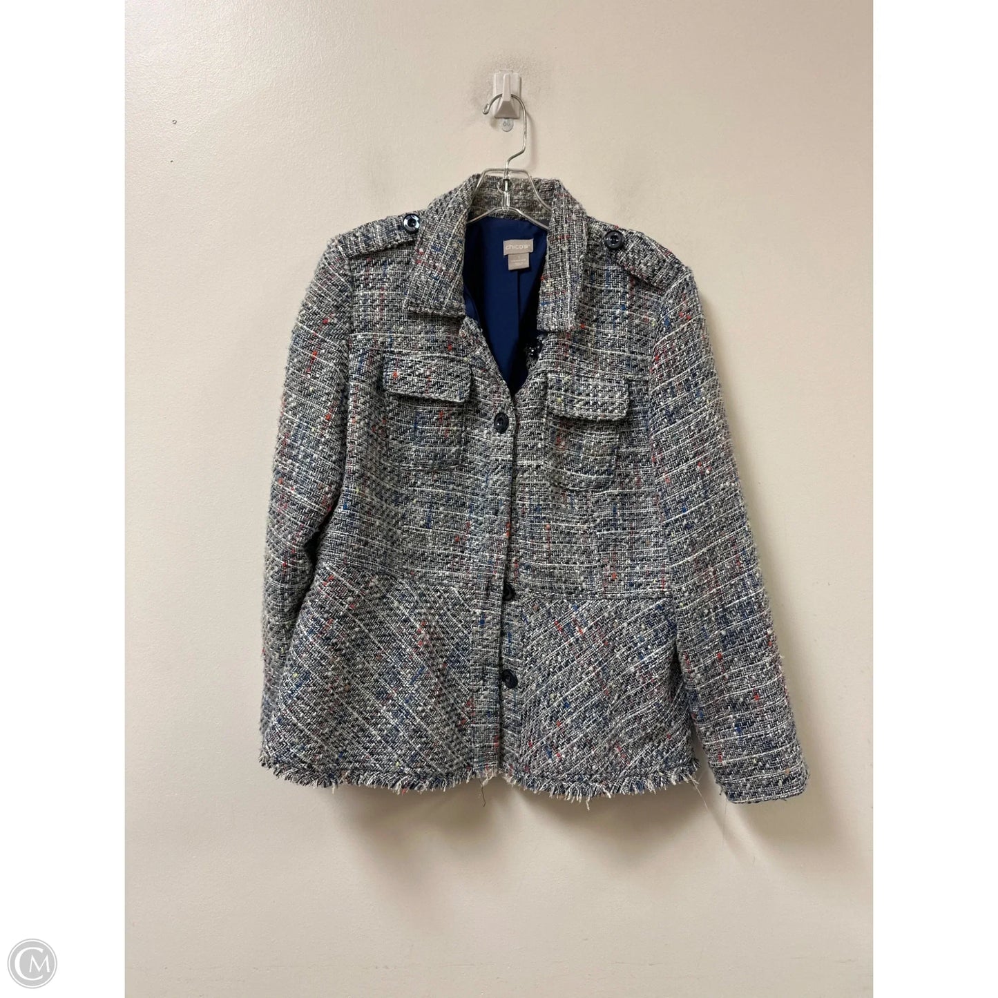 Blazer By Chicos In Blue, Size: M