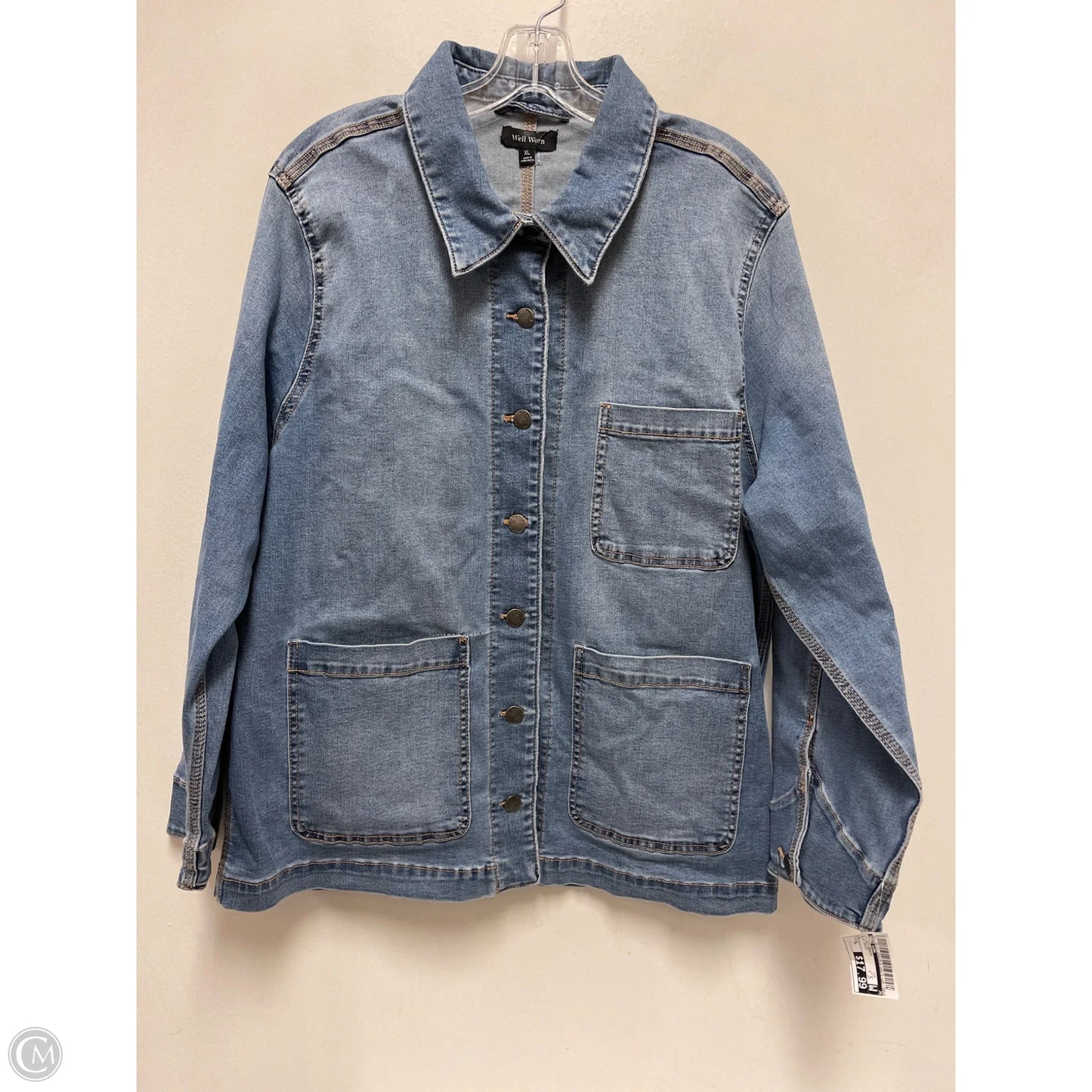 Jacket Denim By Well Worn In Blue Denim, Size: Xl