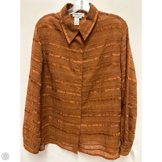 Blouse Long Sleeve By Coldwater Creek In Orange, Size: L