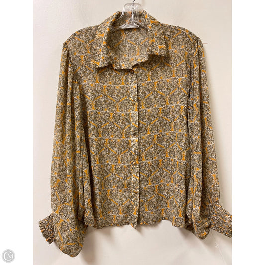 Blouse Long Sleeve By Clothes Mentor In Yellow, Size: S