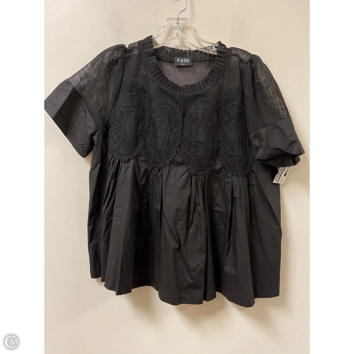 Top Short Sleeve By Fate In Black, Size: S